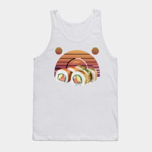 Retro sushi with vintage sunset for sushi lovers Tank Top